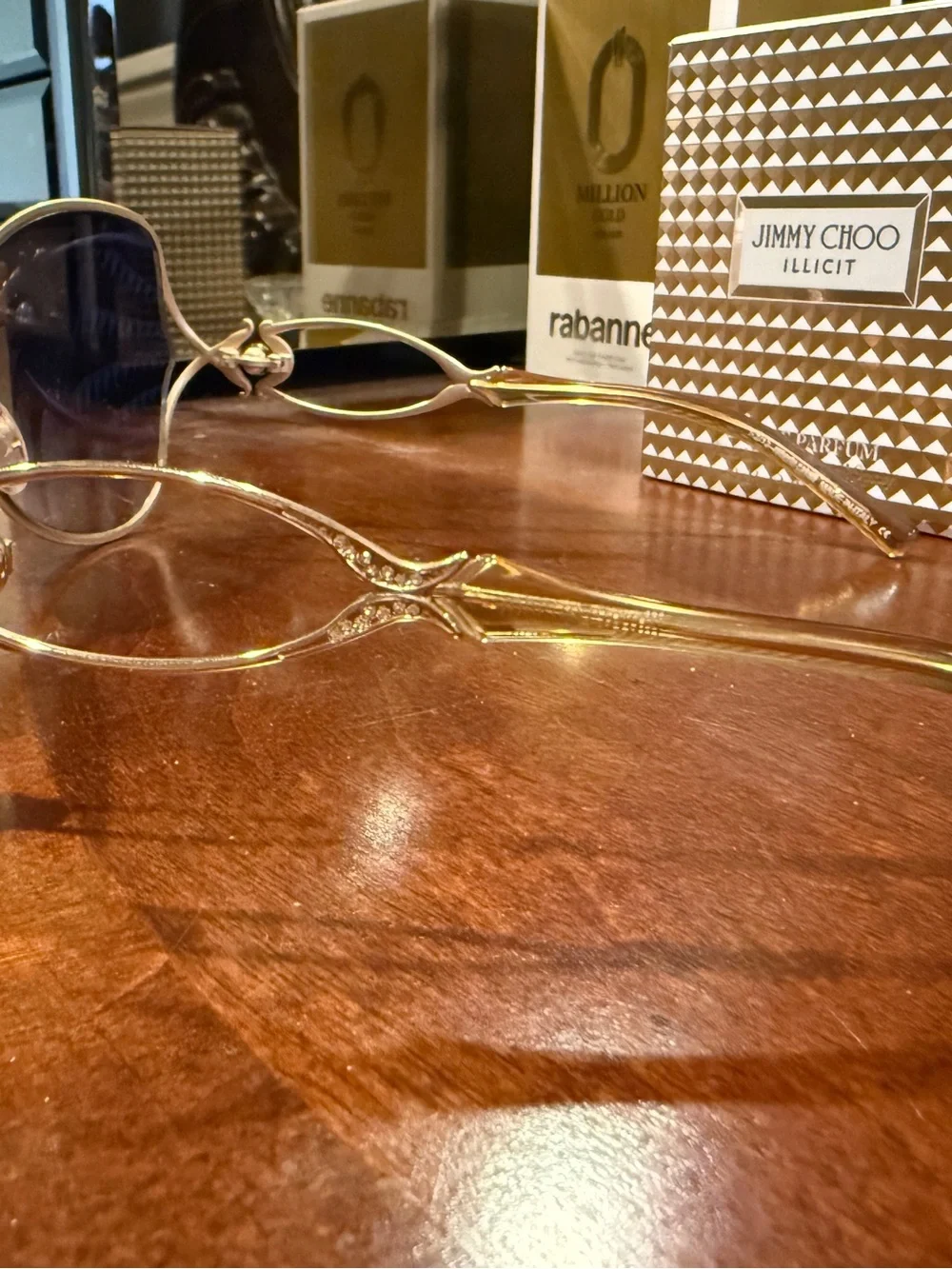 Roberto Cavalli Black Lens Sunglasses with Gold-Tone Frame
